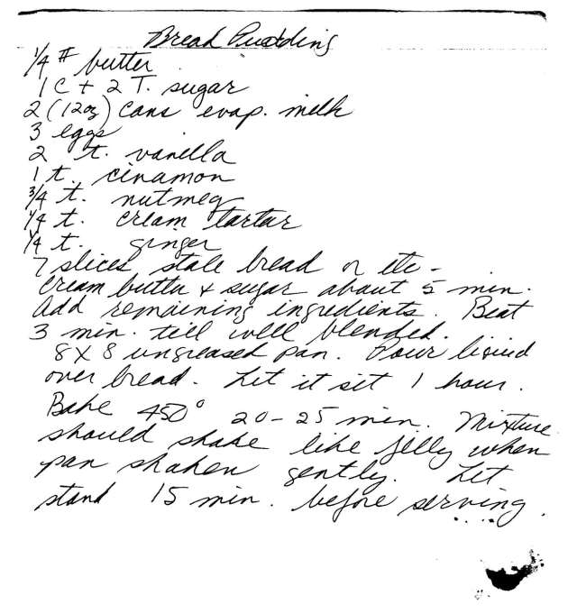 grandma's bread pudding recipe